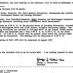 Announcements, 1975-05-07. ...