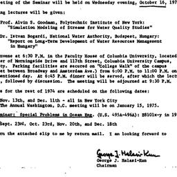 Announcements, 1974-10-16. ...