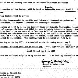Announcements, 1975-04-01. ...