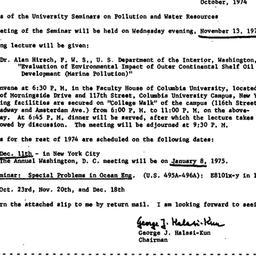 Announcements, 1974-11-13. ...