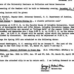 Announcements, 1974-12-11. ...
