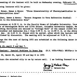 Announcements, 1975-02-19. ...