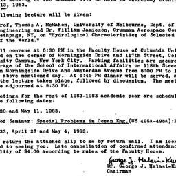 Announcements, 1983-04-13. ...