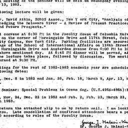Announcements, 1982-10-13. ...