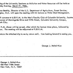 Announcements, 1968-03-11. ...