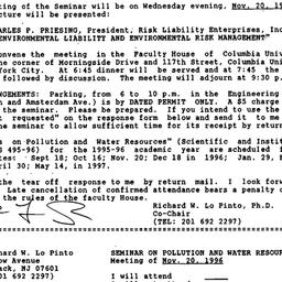 Announcements, 1996-10-19. ...