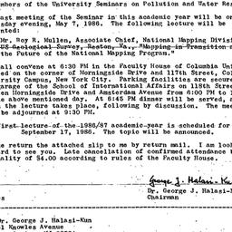 Announcements, 1986-05-07. ...