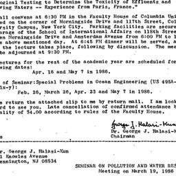 Announcements, 1986-03-19. ...