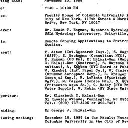 Minutes, 1985-11-21. Pollut...