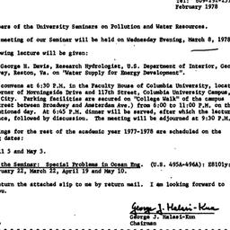 Announcements, 1978-03-08. ...