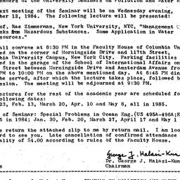 Announcements, 1984-12-12. ...