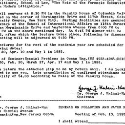 Announcements, 1985-02-13. ...