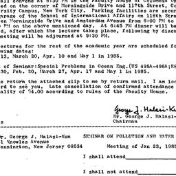 Announcements, 1985-01-23. ...