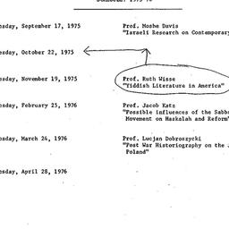 Schedules, Israel and Jewis...