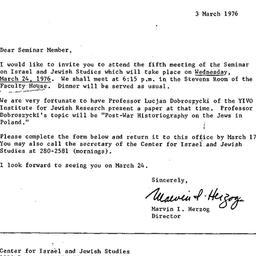 Announcements, 1976-03-03. ...