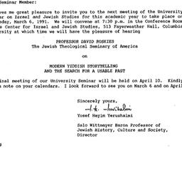 Announcements, 1991-02-19. ...