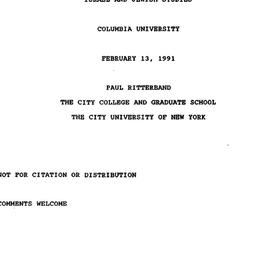 Speaker's paper, 1991-0...