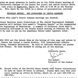 Announcements, 1974-03-06. ...