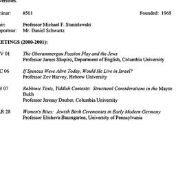 Schedules, Israel and Jewis...