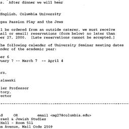 Announcements, 2000-11-01. ...