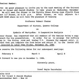 Announcements, 1986-11-18. ...