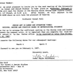 Announcements, 1987-01-14. ...