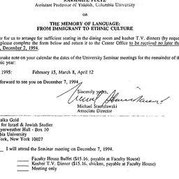 Announcements, 1994-11-16. ...