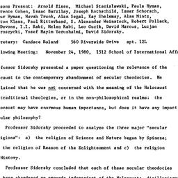 Minutes, 1980-10-29. Israel...