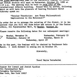 Announcements, 1980-10-06. ...