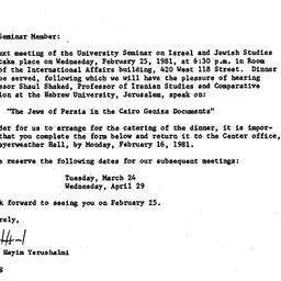 Announcements, 1981-02-06. ...