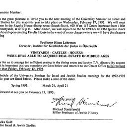 Announcements, 1993-01-20. ...
