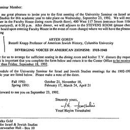 Announcements, 1992-09-09. ...