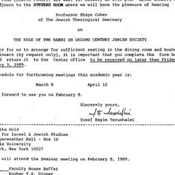 Announcements, 1989-01-19. ...