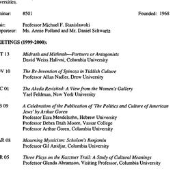 Schedules, Israel and Jewis...