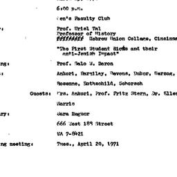 Minutes, 1971-03-23. Israel...