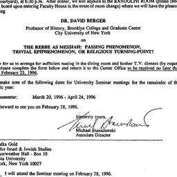 Announcements, 1996-01-30. ...