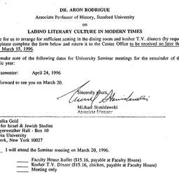 Announcements, 1996-03-06. ...