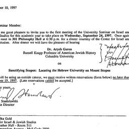 Announcements, 1997-09-10. ...