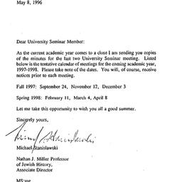 Announcements, 1998-05-08. ...