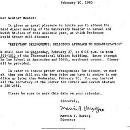 Announcements, 1980-02-10. ...