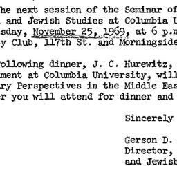 Announcements, 1969-10-28. ...