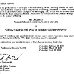 Announcements, 1998-10-21. ...