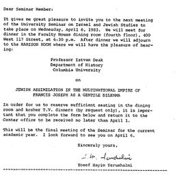 Announcements, 1983-03-09. ...