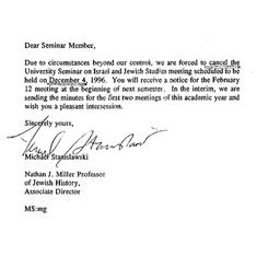 Announcements, 1996-11-20. ...