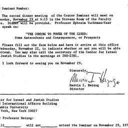 Announcements, 1977-11-29. ...