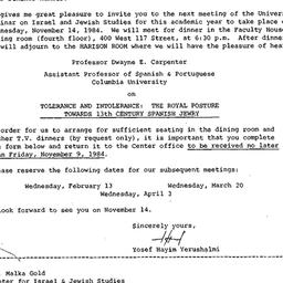 Announcements, 1984-11-26. ...