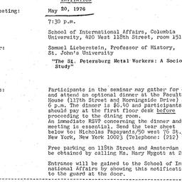 Announcements, 1976-05-20. ...