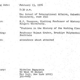 Minutes, 1976-02-13. Twenti...