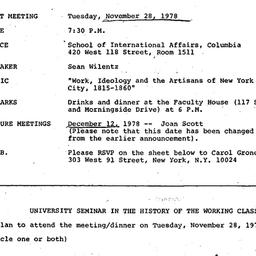 Announcements, 1978-11-28. ...