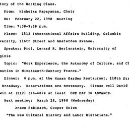 Announcements, 1990-02-22. ...